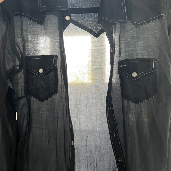 RVCA Western Looking Sheer L/S Top Size Large - Picture 8 of 12